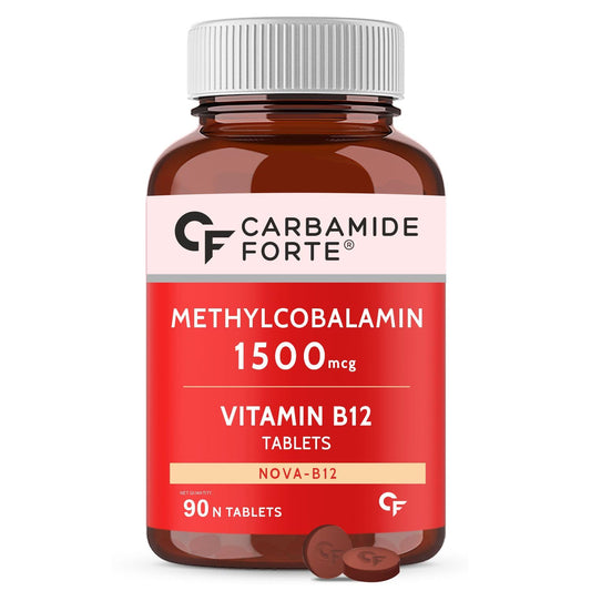 Carbamide Forte Vitamin B12 Tablets 1500 mcg -Active form of Methylcobalamin ,Men & Women- 90 Veg Tablets