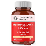 Carbamide Forte Vitamin B12 Tablets 1500 mcg -Active form of Methylcobalamin ,Men & Women- 90 Veg Tablets