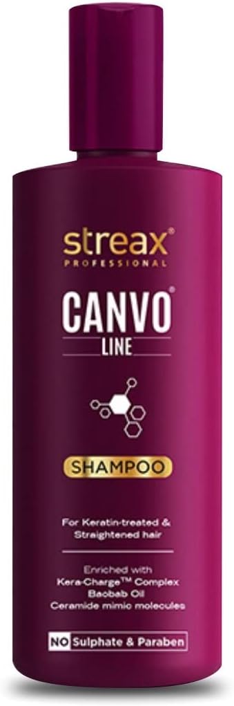 Streax Professional Canvoline Straightening Post Care Shampoo for Women , 250 ml