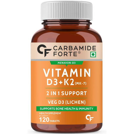 Carbamide Forte Vitamin D3 K2 Supplement for Bone & Heart Health-120 Veg Tablets