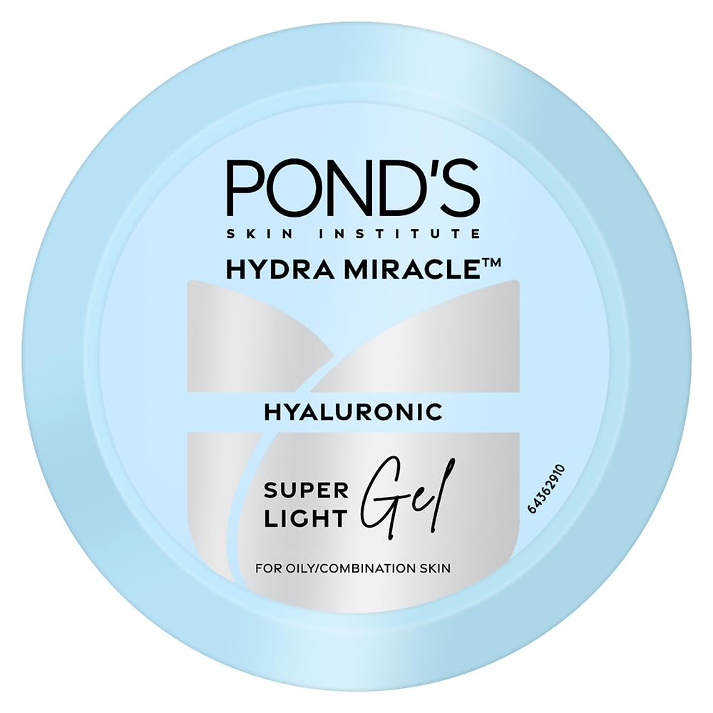 Pond's Super Light Gel Oil Free Face Moisturizer 100g, With Hyaluronic Acid & Vitamin E for Fresh Glowing Skin & 24 hr Hydration - Daily Use