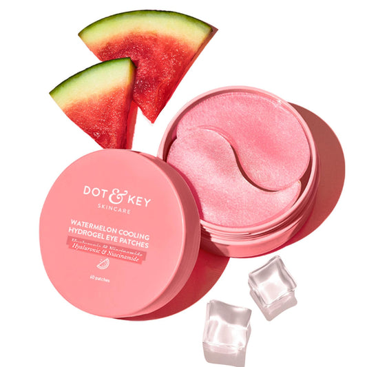 Dot & Key Watermelon Cooling Hydrogel Under Eye Patches for Dark Circles & Puffiness Reduction , 60 Patches
