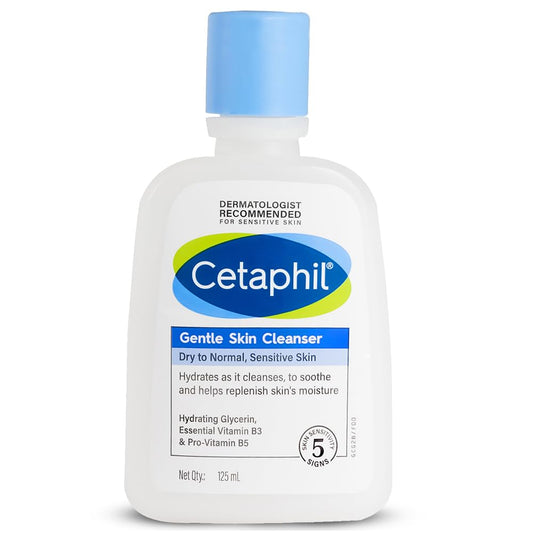 Cetaphil Gentle Skin Hydrating Face Wash Cleanser, Dry to Normal, Sensitive Skin - 125 ml