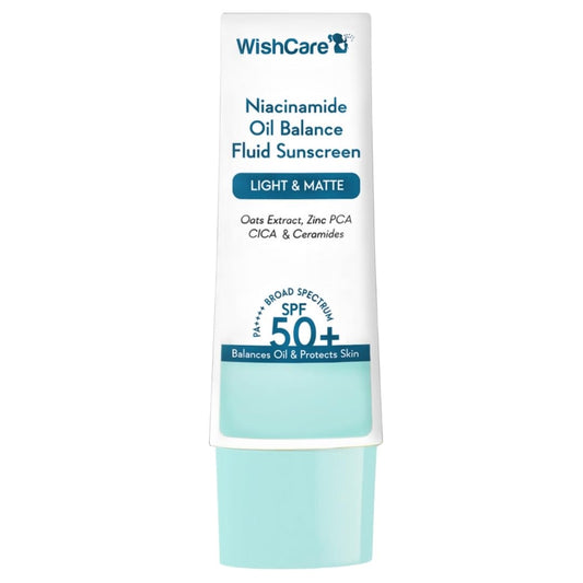 WishCare 5% Niacinamide Oil Balance Fluid Sunscreen SPF 50 PA++++ - Light & Matte Sunscreen - 50 gm