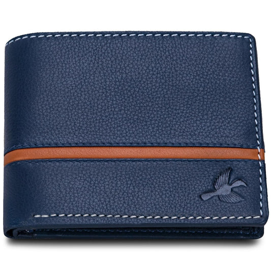 Hornbull Denial Navy Leather Wallet for Men | Leather Mens Wallet with RFID Blocking