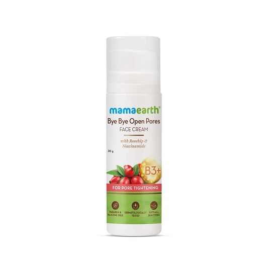 Mamaearth Bye Bye Open Pores Face Cream Face Moisturizer For Pore Tightening with Rosehip & Niacinamide 30 g