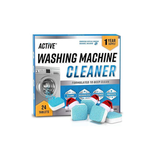 Active Washing Machine Cleaner Descaler 24 Pack - Deep Cleaning Tablets For HE Front Loader & Top Load Washer