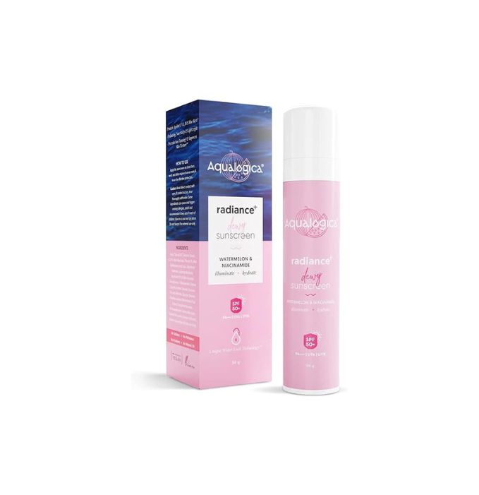 Aqualogica Radiance+ Dewy Sunscreen Cream,Watermelon & Niacinamide, Spf 50+, Pa+++, 50g