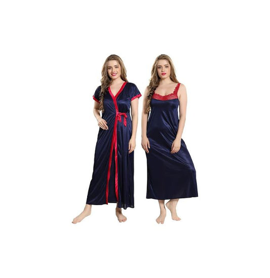 Women's Satin Solid Maxi Nighty