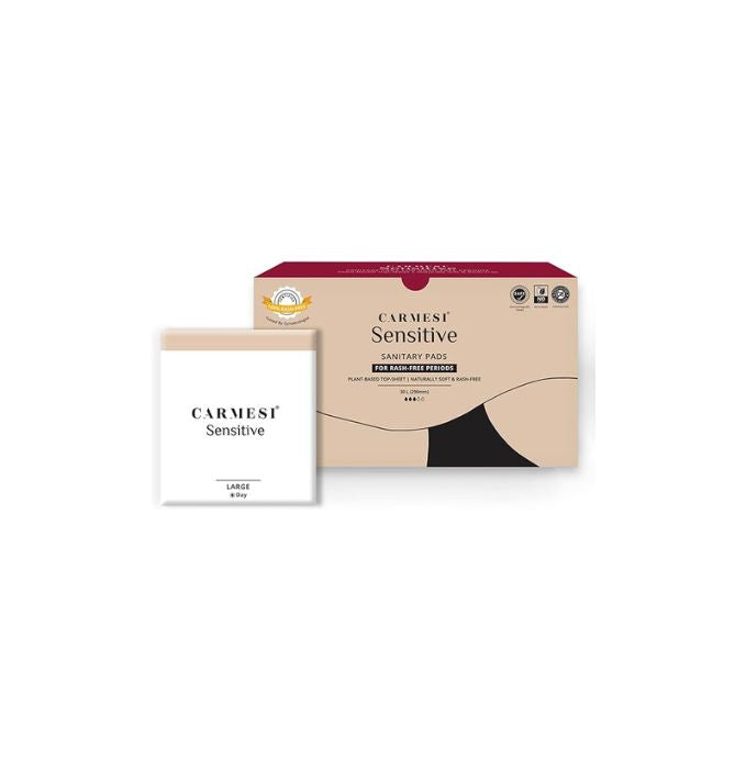 Carmesi Sanitary Pads Rash-Free Organic Large ,With Disposal Bags, 30 Pads