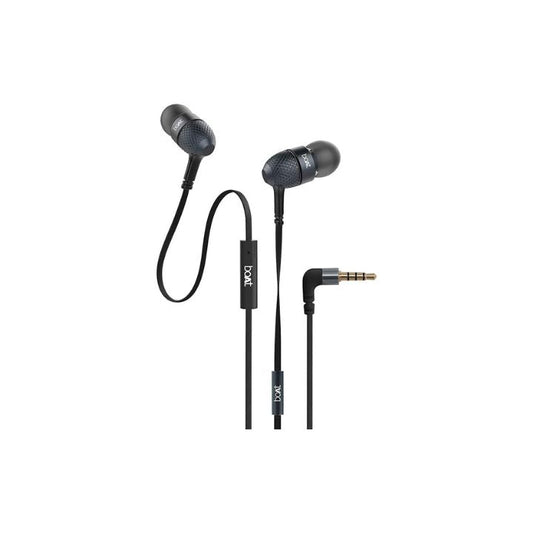 Boat Bass Heads 225 In-Ear Super Extra Bass Wired Headphones, With Mic (Black)