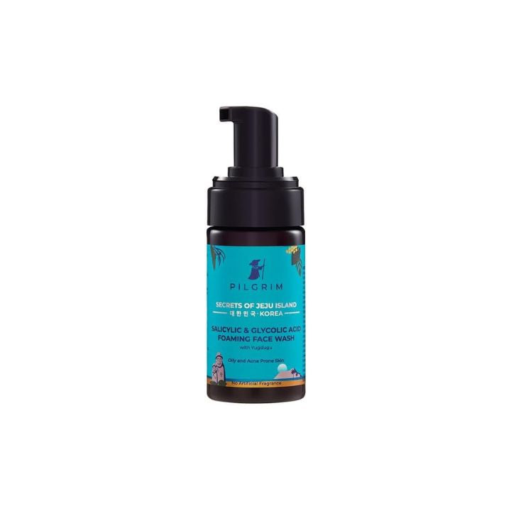 Pilgrim Korean 1.5% Salicylic(Bha) & 2% Glycolic Acid(Aha) Foaming Face Wash , 120 ml