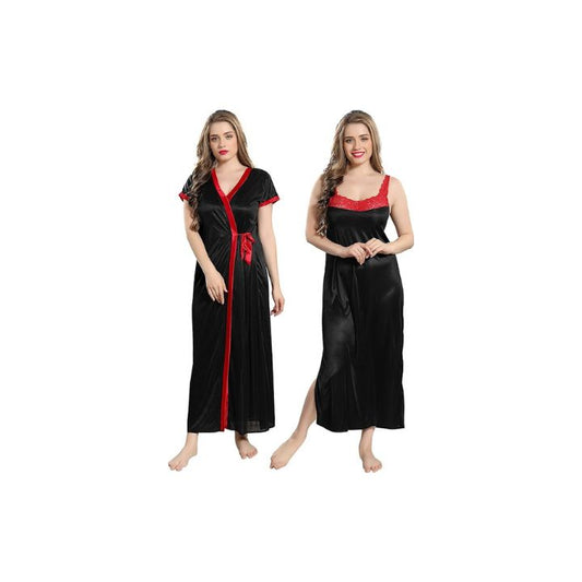 Women's Satin Solid Maxi Nighty
