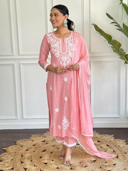 PREMIUM COTTON WITH EMBROIDERY KURTA SET