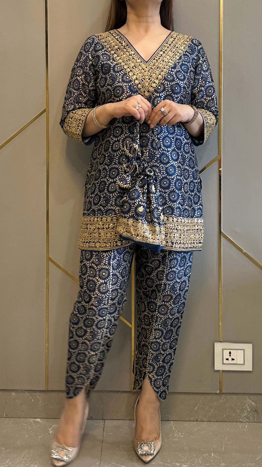 CO-ord Set With Full Embroidery Work