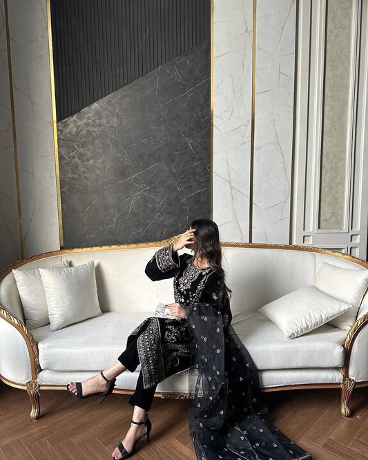 Kurti Pant Set Velvet