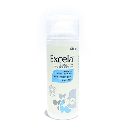 Cipla Excela Moisturiser, Oily & Acne Prone Skin | Reduces Sebum Secretion, 50gm