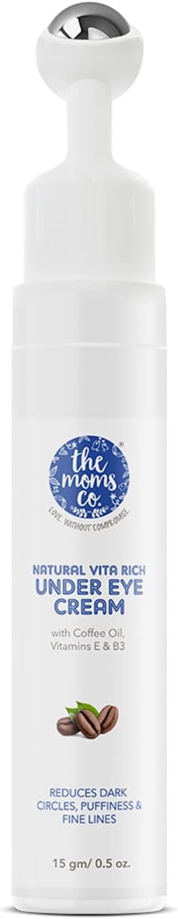 The Moms Co. Natural Vita Rich Under Eye Cream with Roller to Reduce Dark Circles,15 gm/0.5 oz