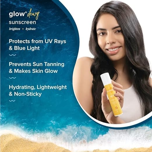 Aqualogica Glow+ Dewy Sunscreen SPF 50 PA+++, 50 gm