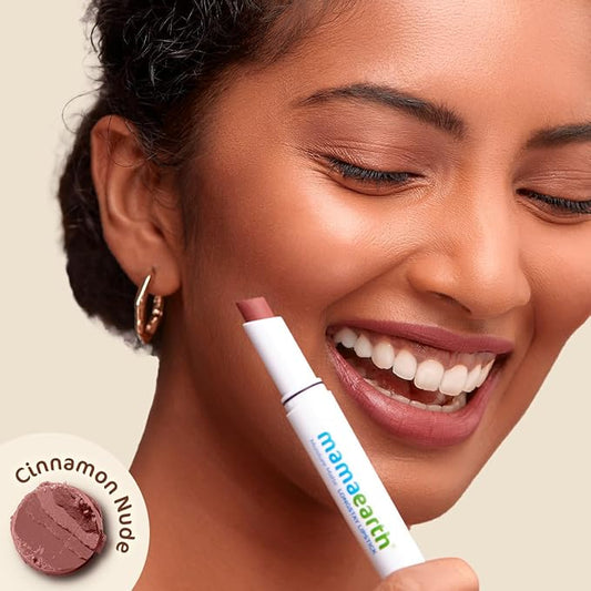 Mamaearth Moisture Matte Longstay Lipstick with Avocado Oil & Vitamin E - 04 Cinnamon Nude - 2g