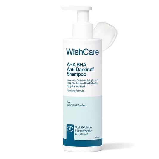 WishCare Hydrating AHA BHA Anti Dandruff Shampoo, 250 ml