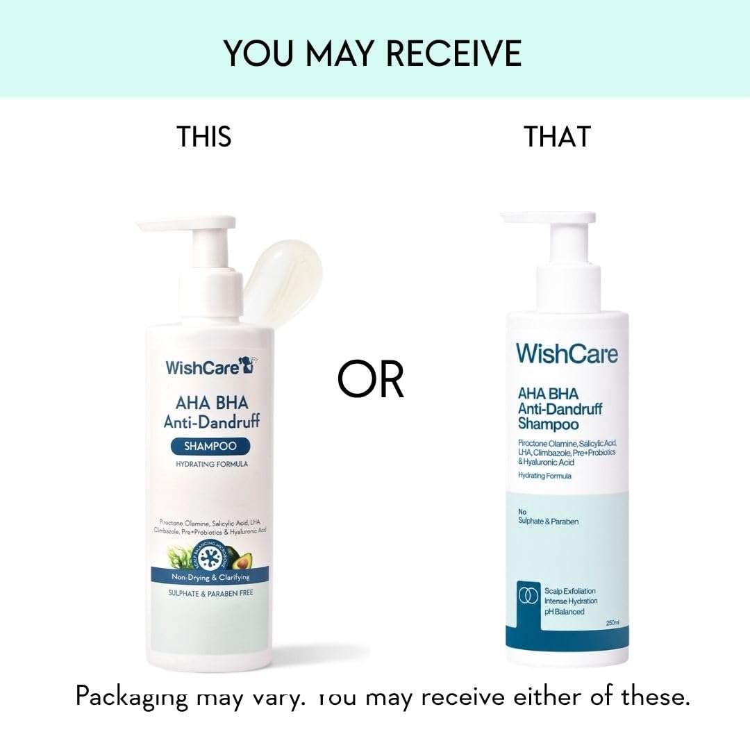 WishCare Hydrating AHA BHA Anti Dandruff Shampoo, 250 ml