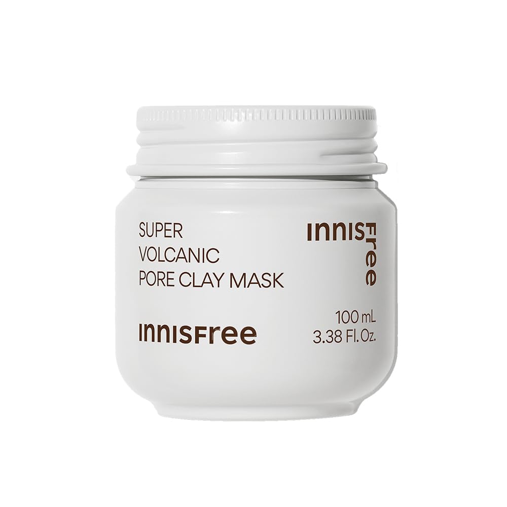 Innisfree Super Volcanic Pore Clay Mask, with Triple exfoliation with Volcanic Clusters & AHA, Korean Face Mask,  2X 100 ml
