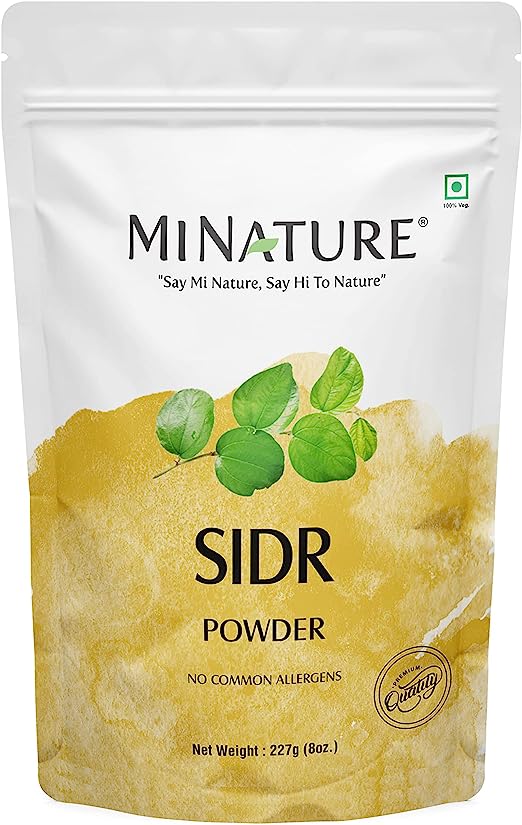 MINature 100% Natural Sidr Powder 227g (237ml) (0.5 lb) Sidr leaves Powder for hair Natural Hair conditioner Natural source of mucilages and saponins Natural hair cleanser