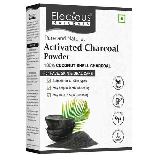 Elecious Naturals Activated Charcoal powder, 200 gm, Coconut Charcoal powder
