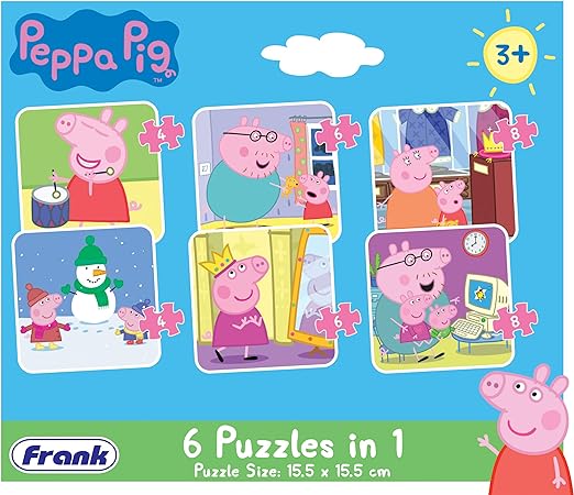 Frank Peppa Pig 6 In 1 Puzzle for 3 Year Old Kids And Above