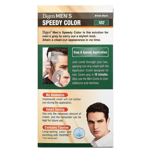 Bigen Men's Speedy Color, Hair Color, 80g - Brown Black 102