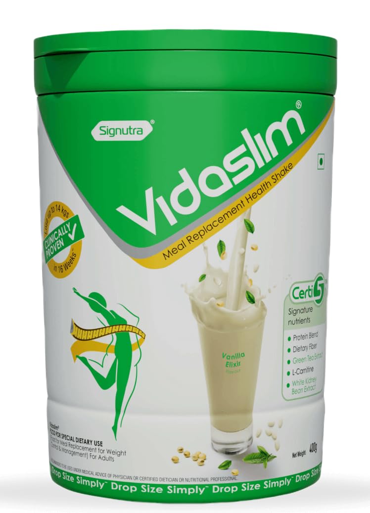 Vidaslim Meal Replacemen Health Shake For Weight Control & Management, 400 gm, Vanilla Elixir