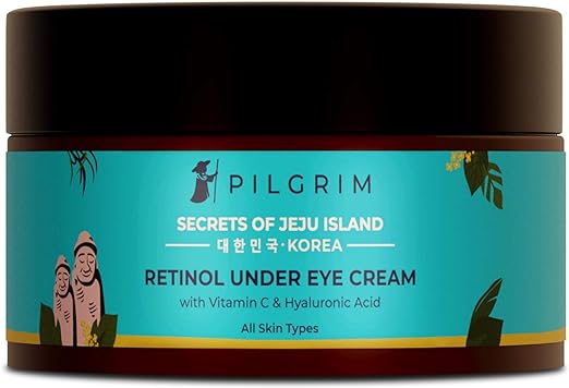 Pilgrim Korean Retinol Under Eye Cream For Dark Circles With Vitamin C & Hyaluronic Acid | Eye Cream For Puffiness & Fine Lines - 30g