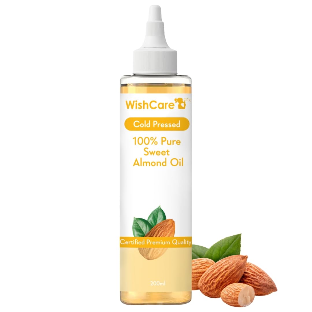 Wishcare® Pure Cold Pressed Sweet Almond Oil For Hair Growth And Glowing Skin & Face - 200ml