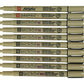 Sakura Pigma Micron 10 Fineliner pens Black Archival Ink Artist Drawing Sketch pens (003, 005, 01, 02, 03, 04, 05, 08), Graphic 1 & Brush Pen Set