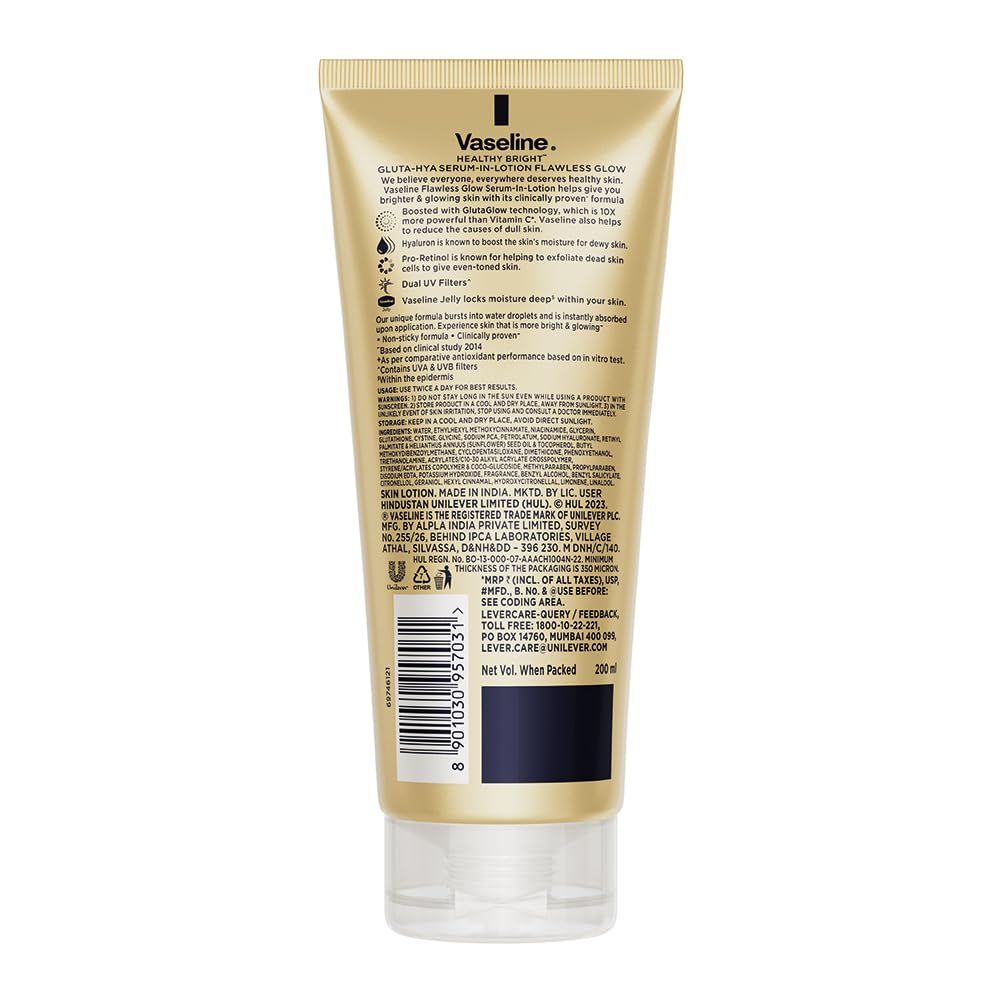 Vaseline Gluta-Hya Flawless Glow Lotion for Face & Body, 200 ml