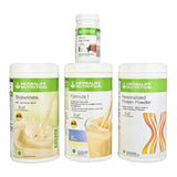 Herbalife Weight Loss Combo Formula 1 Shake Mix Kulfi Flavor With Protein Powder, Shake Mate Vanilla Flavor, Afresh Energy Drink Mix Tulsi Flavor, 1450 gm