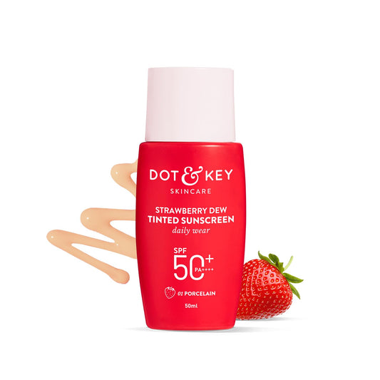 Dot & Key Strawberry Dew Tinted Sunscreen SPF 50+ Pa++++ - 01 Porcelain | Protection Against UA/UB , 50 ml
