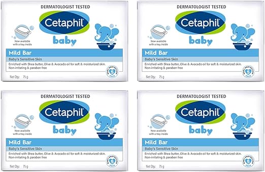 Cetaphil Baby Mild Bar for Face and Body - Pack of 4,75g