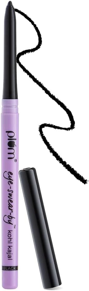 Plum Eye-Swear-By Kohl Kajal - Deep Black | Creamy Smooth Kajal Smudge Proof Water-Proof Eyeliner Makeup 100% Vegan & Cruelty Free