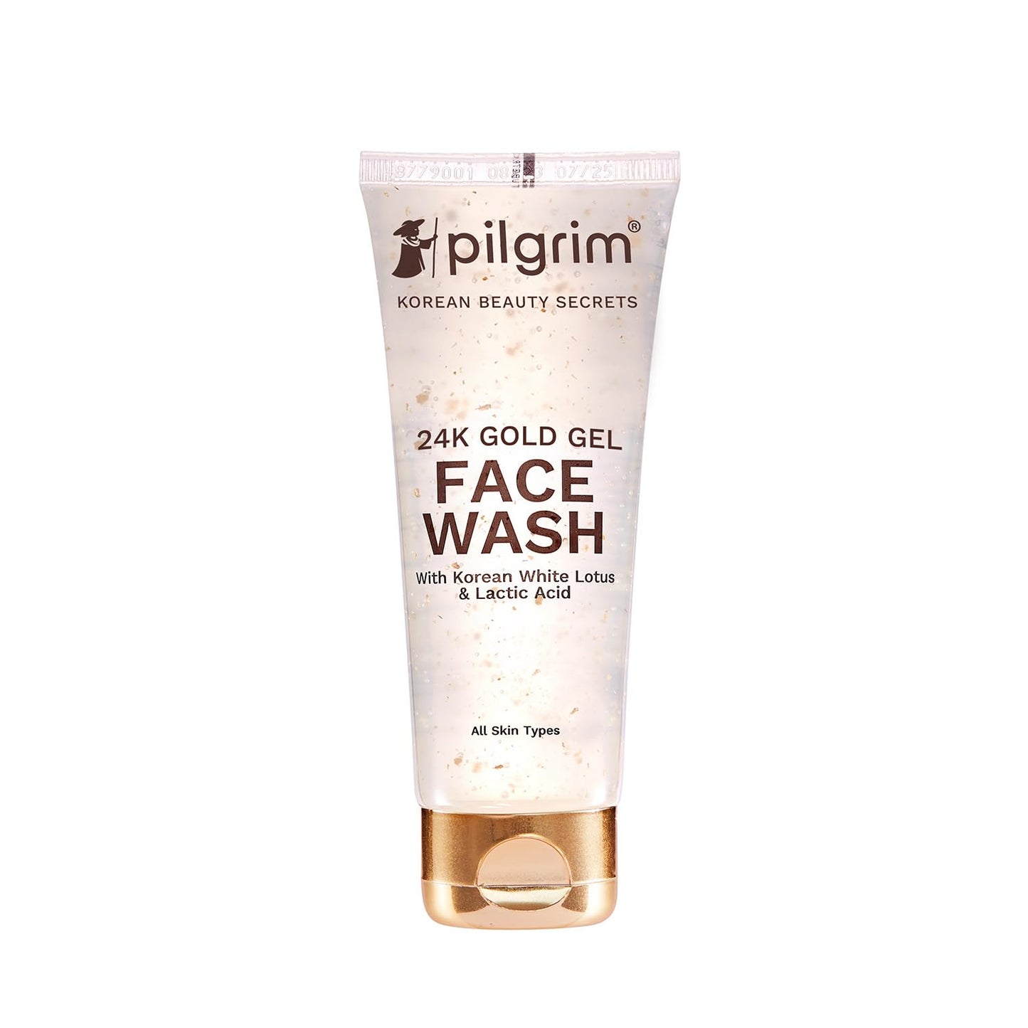 Pilgrim 24k Gold Gel Facewash with Korean White Lotus & Lactic Acid, 80 ml
