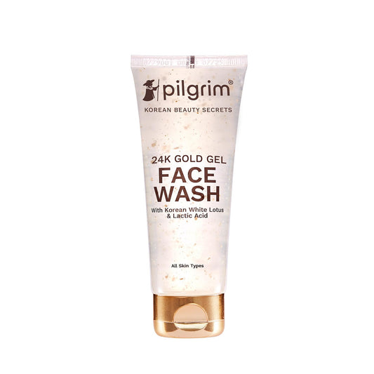 Pilgrim 24k Gold Gel Facewash with Korean White Lotus & Lactic Acid, 80 ml