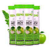 OZiva ACV Moringa | Control Cravings I Apple Cider Vinegar, Cinnamon, Guggul, Green Apple, Pack of 4 (60 tablets)