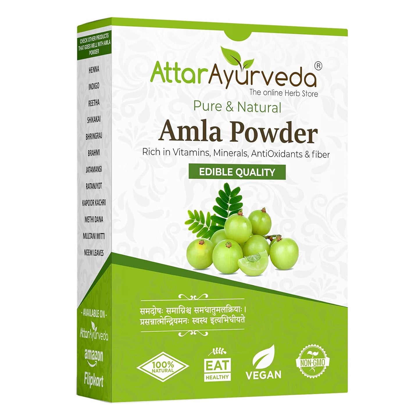 Attar Ayurveda Pure Amla Powder For Hair Growth | 100% Natural, No Preservatives (500 Gram)