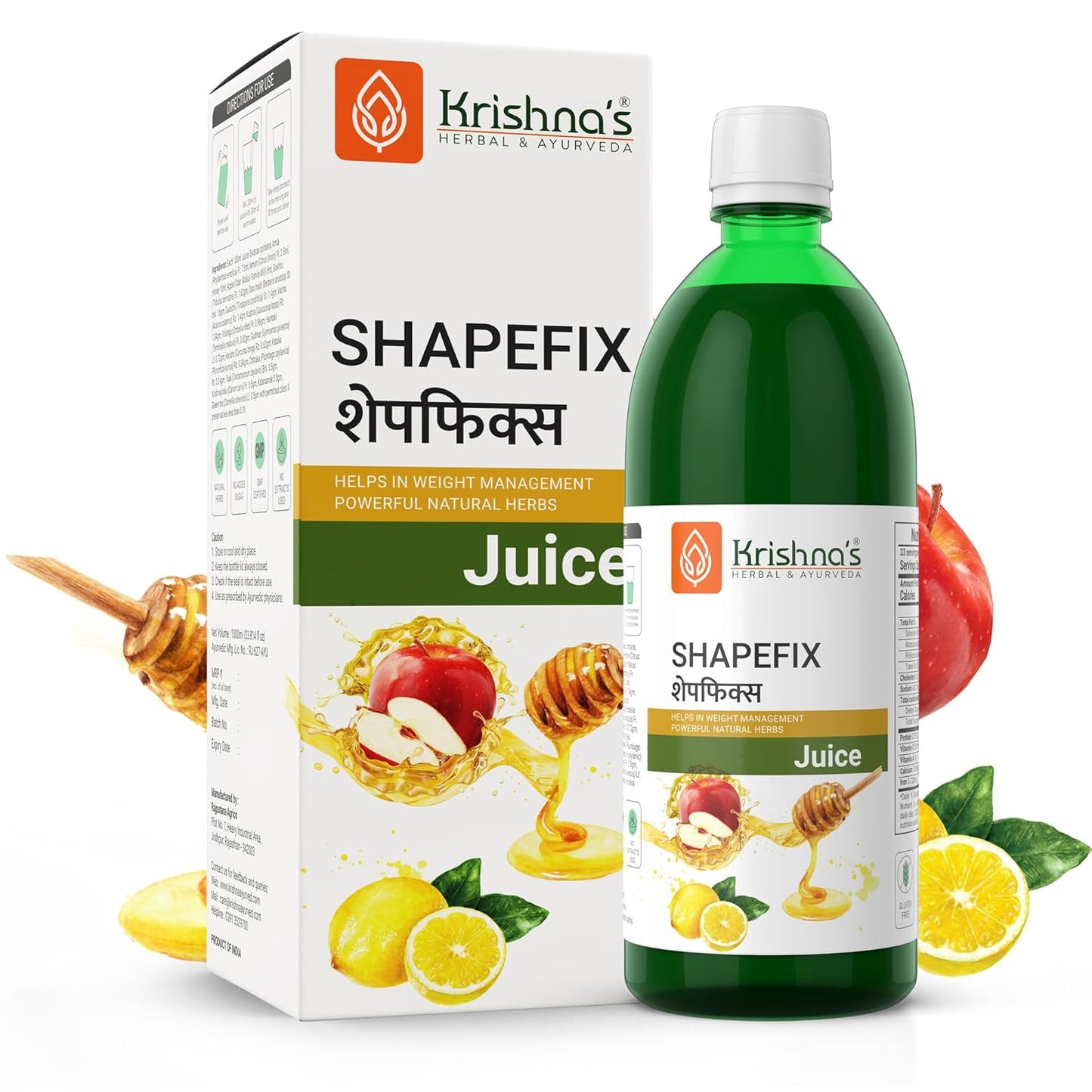 Krishna's Herbal & Ayurveda Herbal Shape fix Juice With Natural Herbs, Helps In Weight Management, 1000 ml