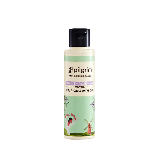 Pilgrim Spanish Rosemary & Biotin HairGrowth Oil to Control Hair Fall & Strengthens Hair 100ml | Rosemary essential oil for hairgrowth