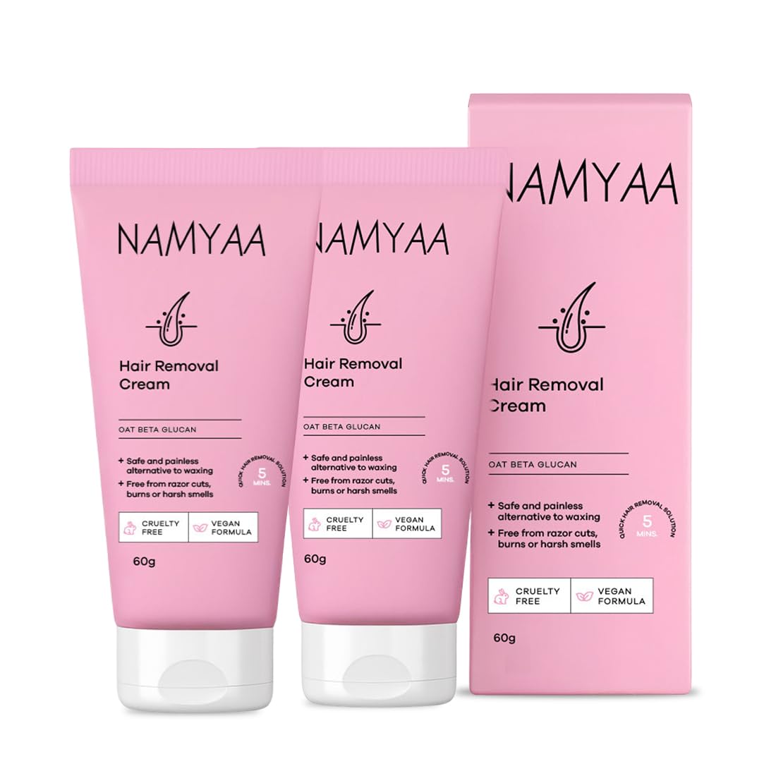 Namyaa Hair Removal Cream for Intimate Skin, 60 gram, Pack of 2