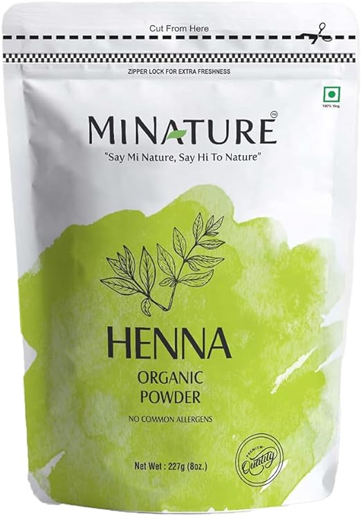 Mi Nature Henna Powder (Lawsonia Inermis)/Pure, Natural and Organic(227g / (1/2 lb) For Hair Dye/Color,