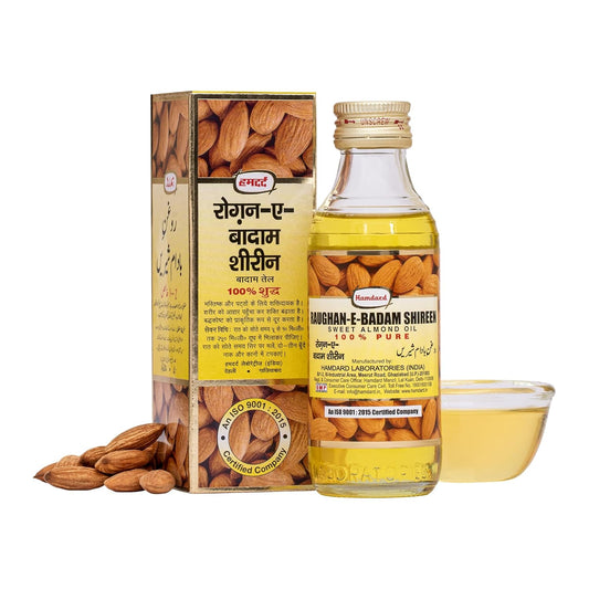 Hamdard RAUGHAN-E-BADAM SHIREEN Sweet Almond Oil for Body, Skin & Hair, 100 ml