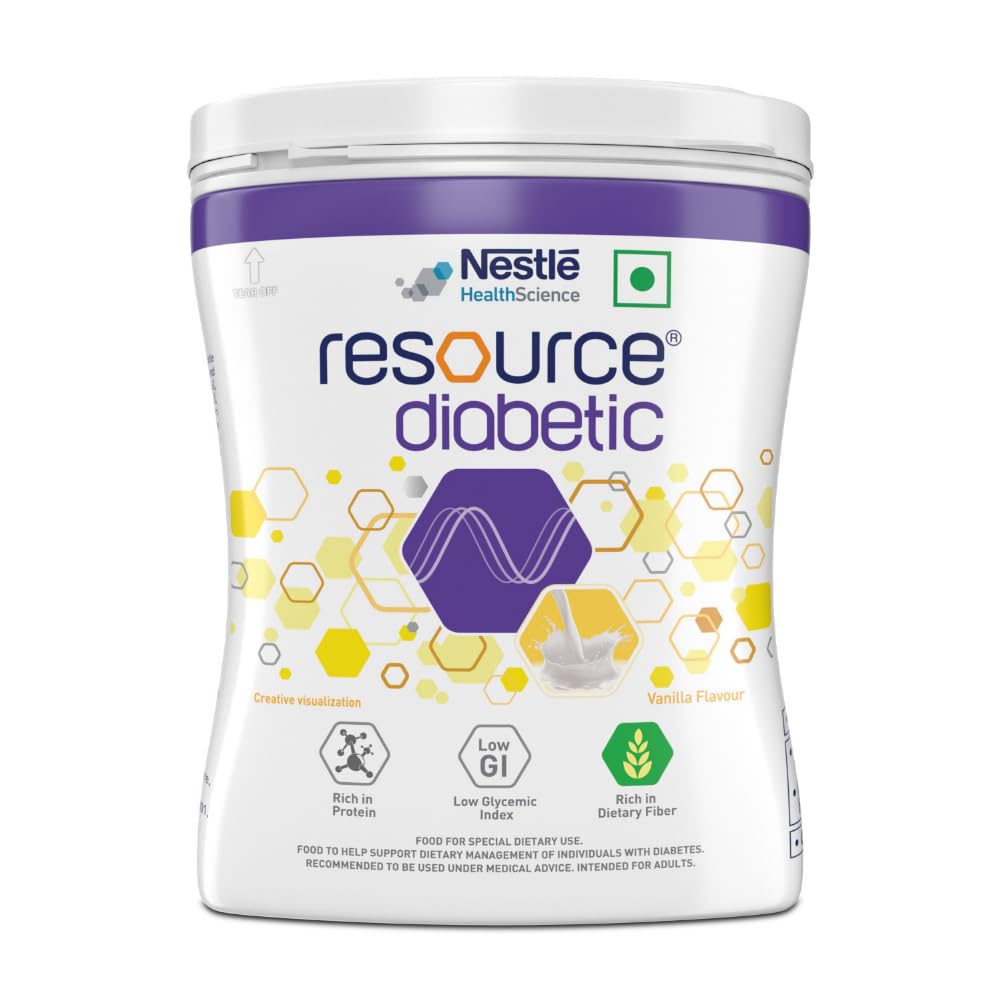 Nestle Resource Diabetic, Adult Nutrition for Diabetic Patients, Low GI Formula, Vanilla, 400 gm